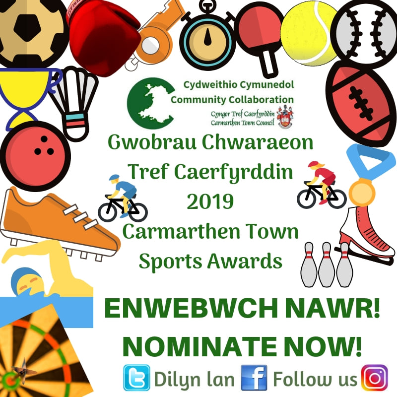 Gwobrau Chwaraeon Tref Caerfyrddin 2019 Enwebwch nawr
